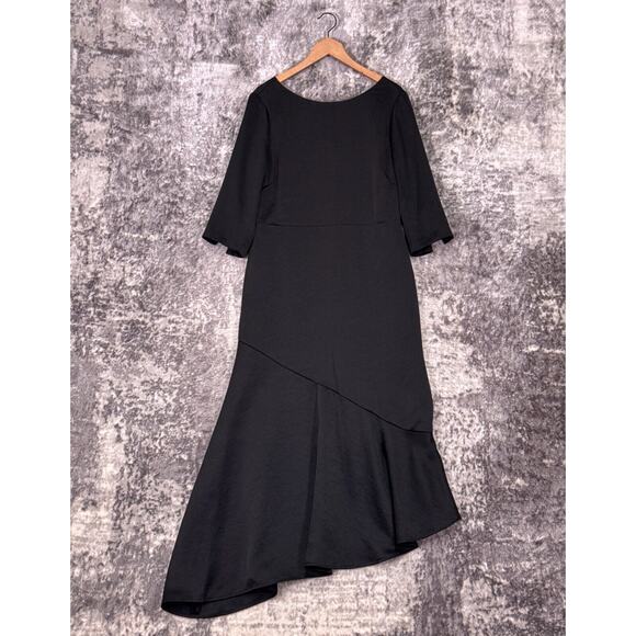 Boden Dresses & Skirts - New Boden Dress 12 R Womens Black Satin Asymmetrical Midi Maxi